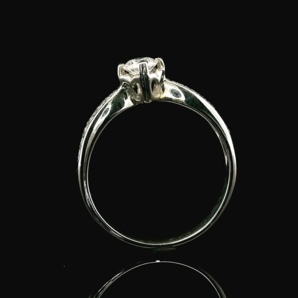 0.48ctw Natural Diamond Ring 18K White Gold Women