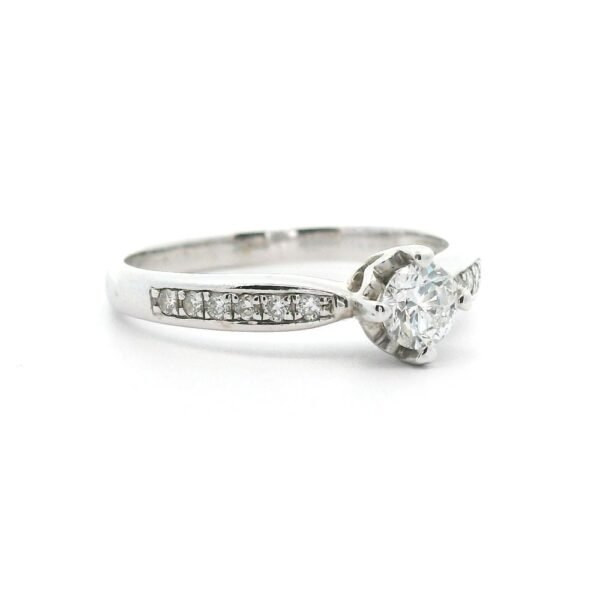 0.48ctw Natural Diamond Ring 18K White Gold Women