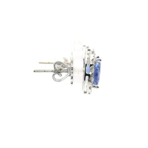 3.50 CT Natural Tanzanite Diamond Earring 18K White Gold