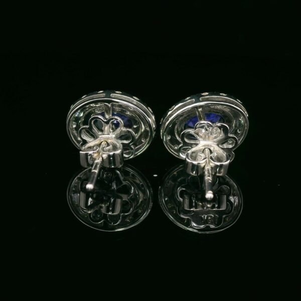 3.50 CT Natural Tanzanite Diamond Earring 18K White Gold