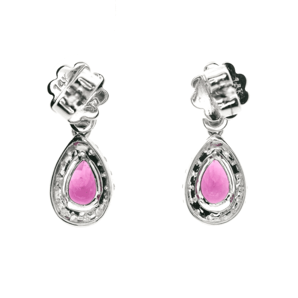 2.80 CT Natural Purple Garnet Diamond Earring 18K White Gold