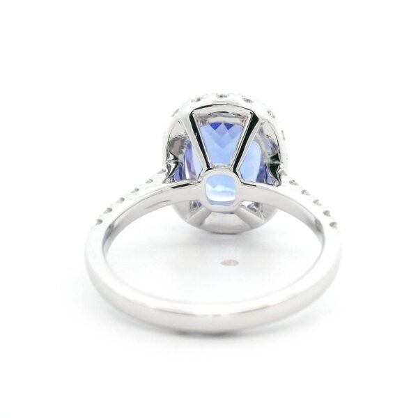 3.92 CTW Natural Tanzanite Diamond 18k White Gold Ring