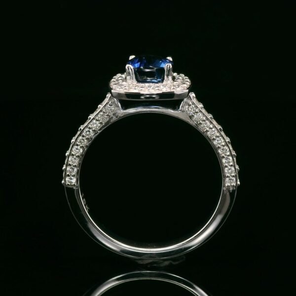 2.78 CTW Natural Blue Sapphire Diamond 18k White Gold Ring