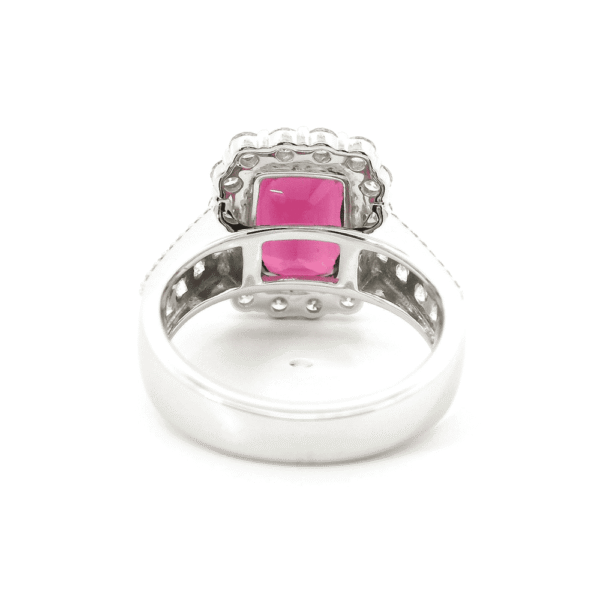 2.79 CTW Natural Tourmaline Diamond 18k White Gold Ring