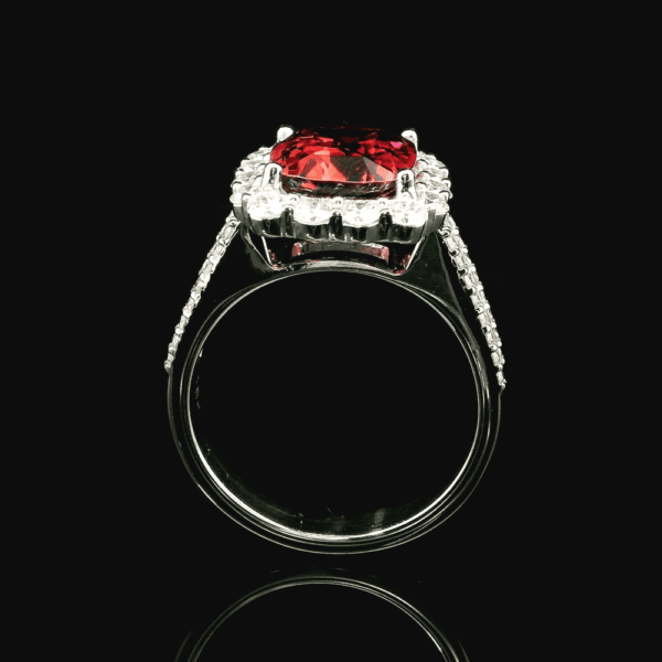 2.79 CTW Natural Tourmaline Diamond 18k White Gold Ring