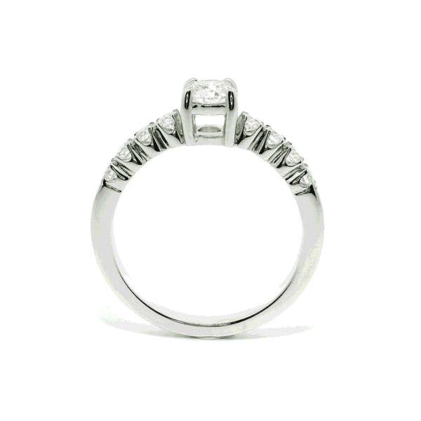 GIA Certified 0.71ctw Natural Diamond 18K White Gold Ring For Women