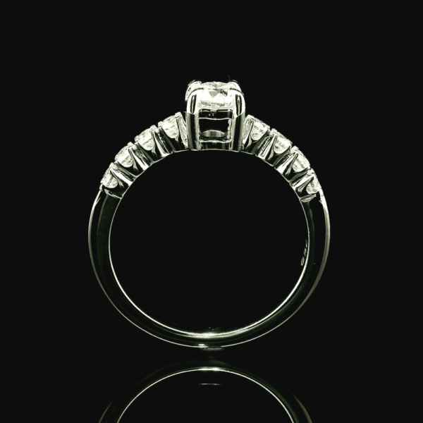 GIA Certified 0.71ctw Natural Diamond 18K White Gold Ring For Women