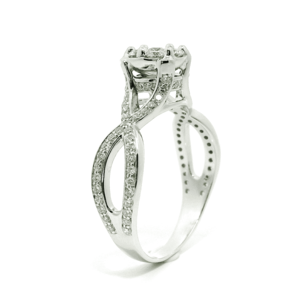1.30ctw Natural Diamond 18K White Gold Ring For Women