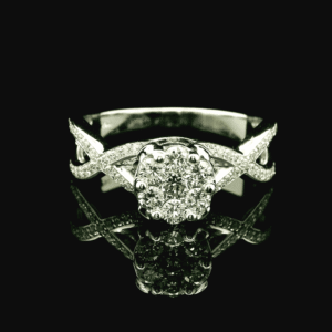 1.30ctw Natural Diamond 18K White Gold Ring For Women