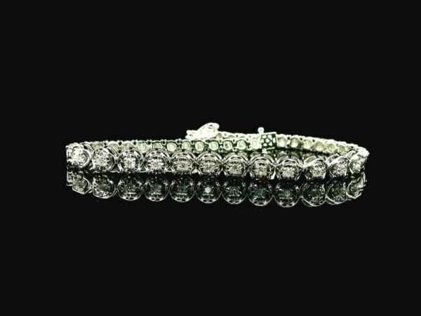 0.42 TCW Natural Diamond Sparkler Bracelet in 18k White Gold
