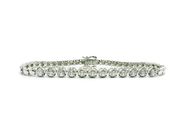 0.42 TCW Natural Diamond Sparkler Bracelet in 18k White Gold