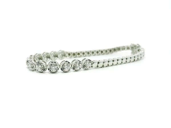 0.42 TCW Natural Diamond Sparkler Bracelet in 18k White Gold