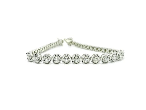 0.42 TCW Natural Diamond Sparkler Bracelet in 18k White Gold