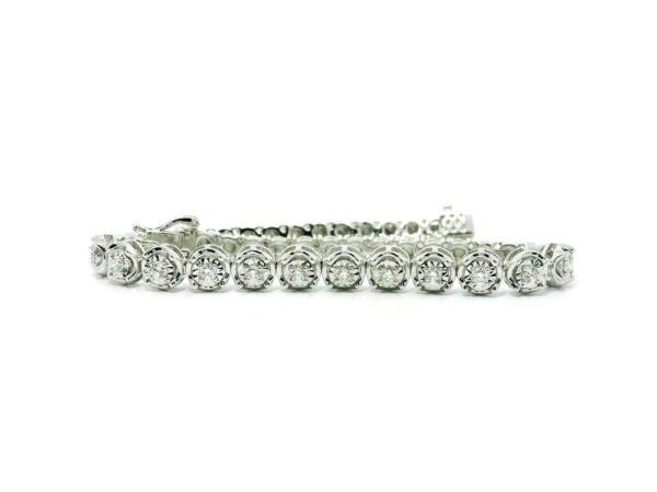 0.42 TCW Natural Diamond Sparkler Bracelet in 18k White Gold