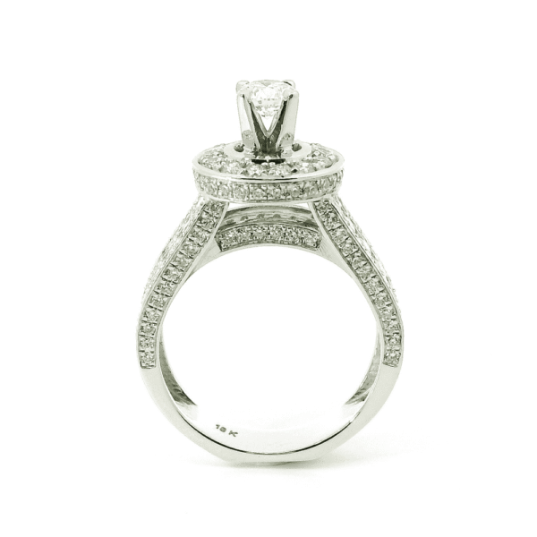 1.55ctw Natural Diamond 18K White Gold Ring For Women