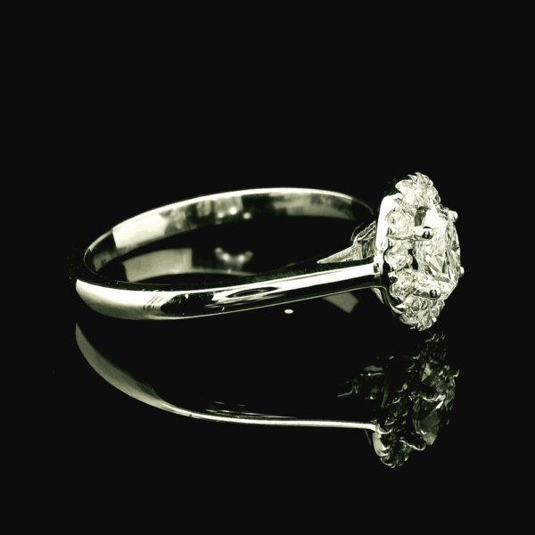 GIA Certified 0.47ctw Natural Diamond 18K White Gold Ring For Women