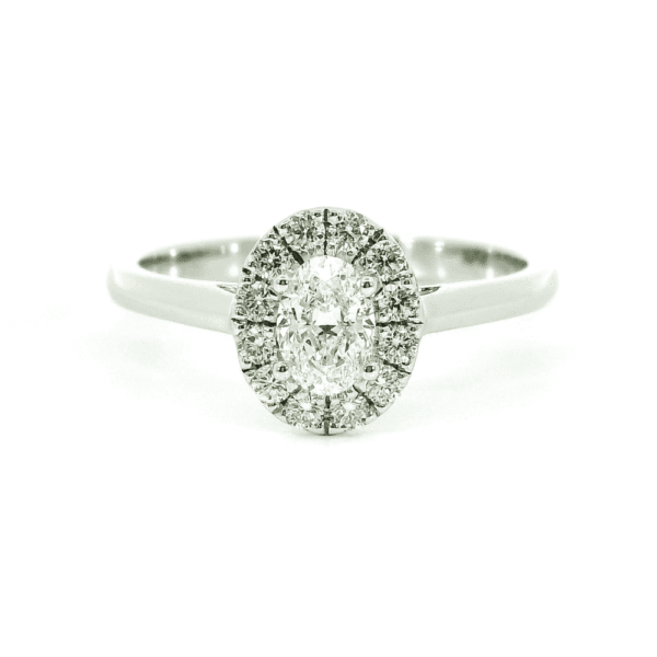 GIA Certified 0.47ctw Natural Diamond 18K White Gold Ring For Women