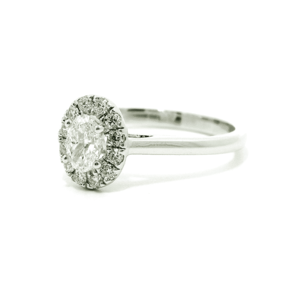 GIA Certified 0.47ctw Natural Diamond 18K White Gold Ring For Women