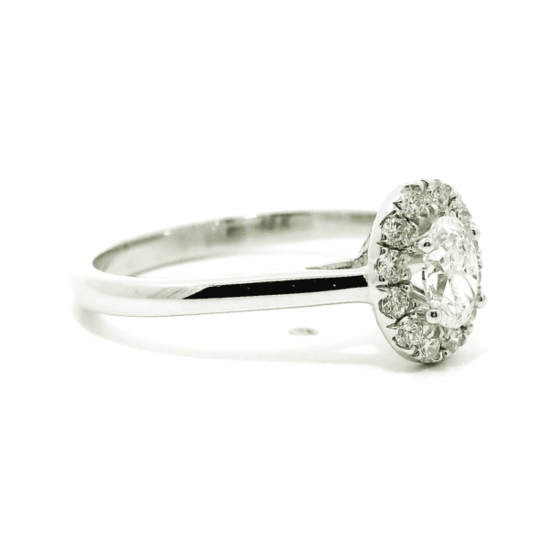 GIA Certified 0.47ctw Natural Diamond 18K White Gold Ring For Women