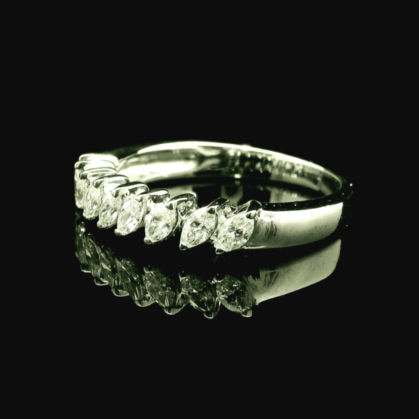 0.63ctw Natural Diamond 18K White Gold Ring For Women