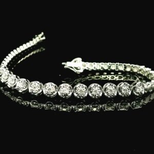 0.42 TCW Natural Diamond Sparkler Bracelet in 18k White Gold