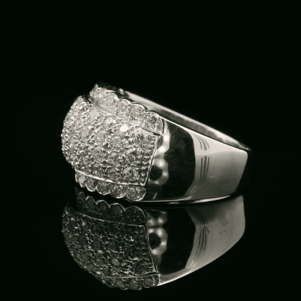 1.34ctw Natural Diamond 18K White Gold Ring For Women