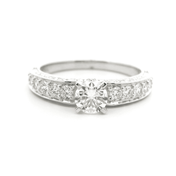 1.15ctw Natural Diamond 18K White Gold Ring For Women