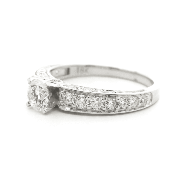 1.15ctw Natural Diamond 18K White Gold Ring For Women