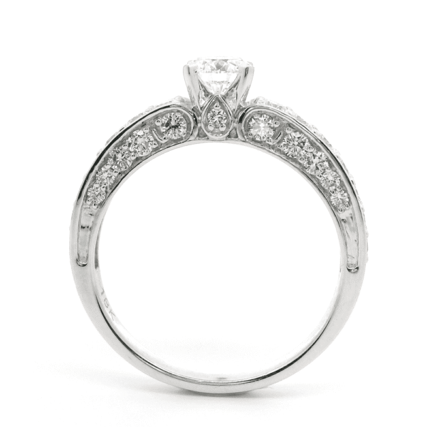 1.15ctw Natural Diamond 18K White Gold Ring For Women