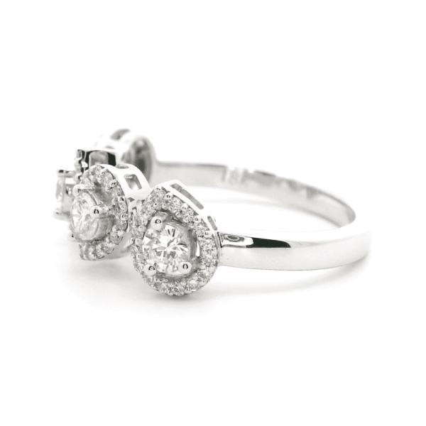 1.07ctw Natural Diamond 18K White Gold Ring For Women