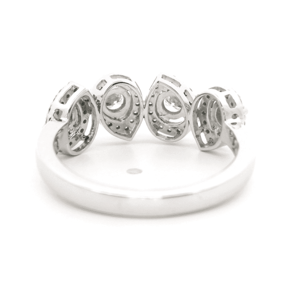 1.07ctw Natural Diamond 18K White Gold Ring For Women
