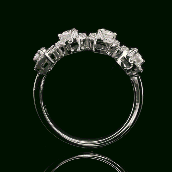 1.07ctw Natural Diamond 18K White Gold Ring For Women