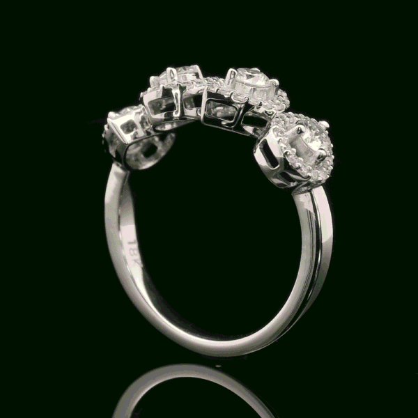 1.07ctw Natural Diamond 18K White Gold Ring For Women