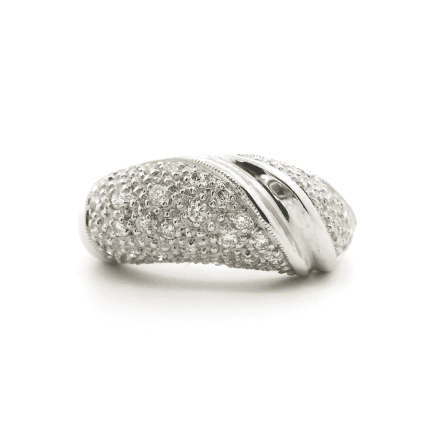 0.50ctw Natural Diamond 18K White Gold Ring For Women