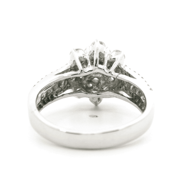1.59ctw Natural Diamond 18K White Gold Ring For Women