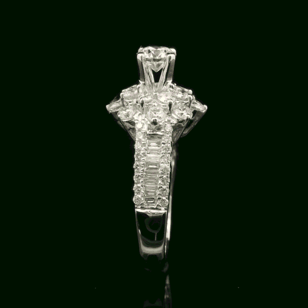 1.59ctw Natural Diamond 18K White Gold Ring For Women