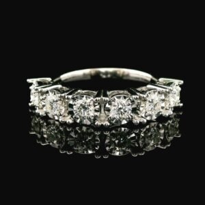 0.55ctw Natural Diamond 18K White Gold Ring For Women