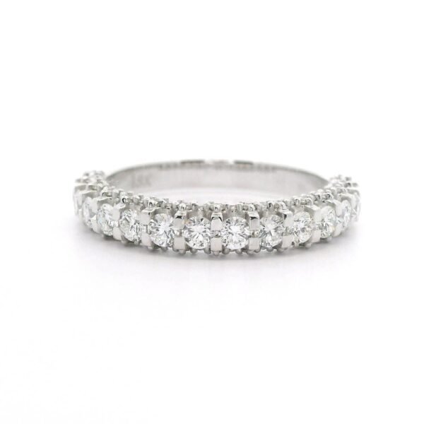 0.92ctw Natural Diamond 18K White Gold Ring For Women