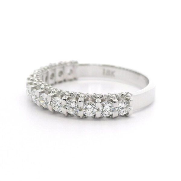 0.92ctw Natural Diamond 18K White Gold Ring For Women
