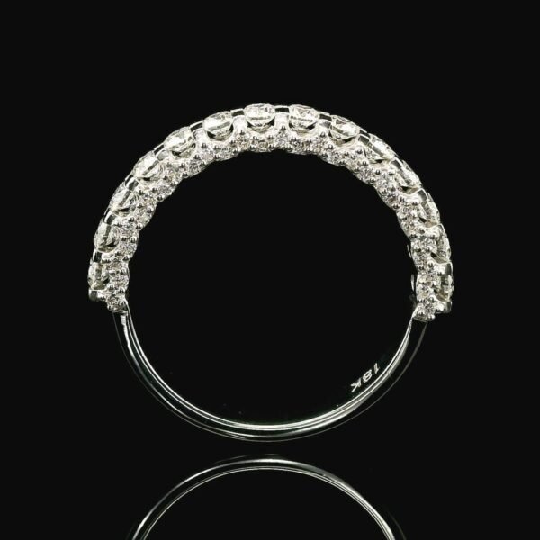 0.92ctw Natural Diamond 18K White Gold Ring For Women