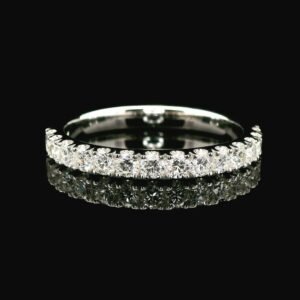 0.54ctw Natural Diamond 18K White Gold Ring For Women