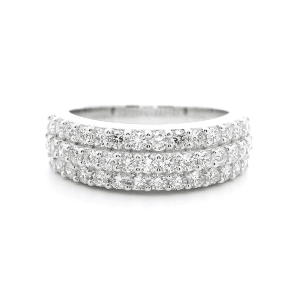 1.04ctw Natural Diamond 18K White Gold Ring For Women