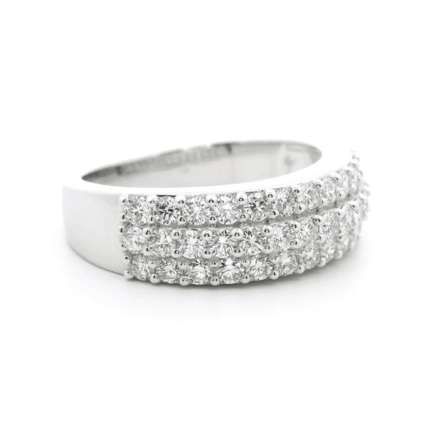 1.04ctw Natural Diamond 18K White Gold Ring For Women