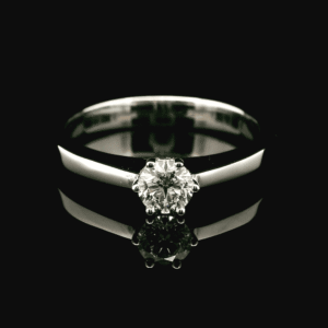 0.30ctw Natural Diamond 18K White Gold Ring For Women