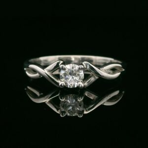 0.26ctw Natural Diamond Ring 18K White Gold Women