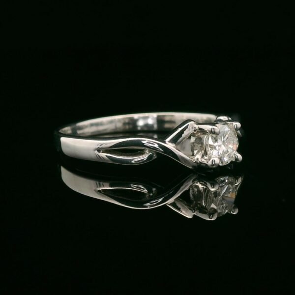 0.26ctw Natural Diamond Ring 18K White Gold Women