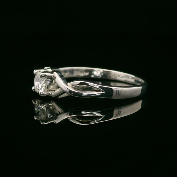 0.26ctw Natural Diamond Ring 18K White Gold Women