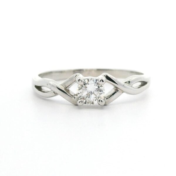 0.26ctw Natural Diamond Ring 18K White Gold Women