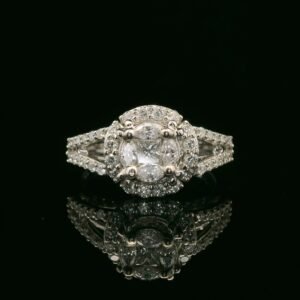 1.60ctw Natural Diamond Ring 18K White Gold Women