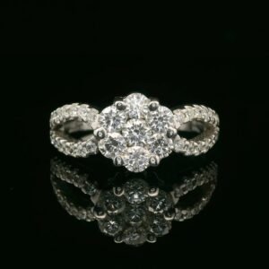 1.20ctw Natural Diamond 18K White Gold Ring For Women
